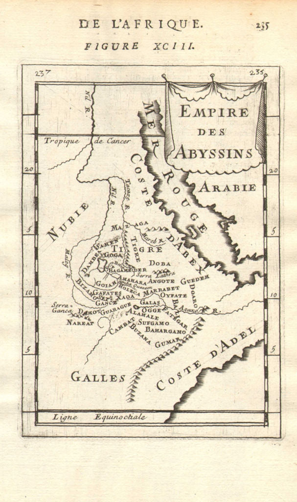 ABYSSINIA. Ethiopian 'Empire des Abyssins'. Blue Nile. Eritrea. MALLET 1683 map